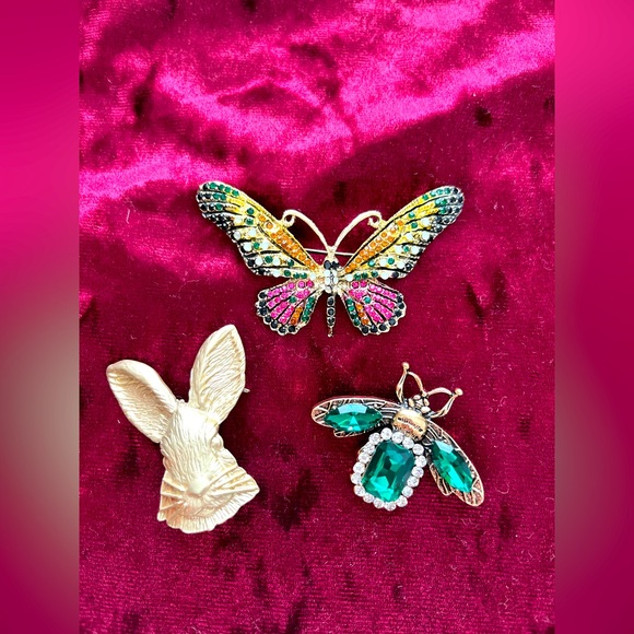 Colorful Butterfly and Insect Brooch Set - Picture 1 of 2